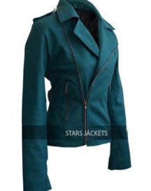 Ladies Brando Style Synthetic Leather Jacket