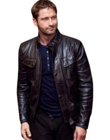 Olympus Has Fallen Gerard Butler Black Leather Jacket