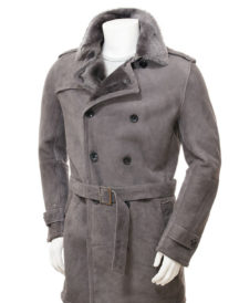 Shearling Sheepskin Grey Coat