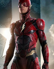 The Flash Justice League Ezra Miller Red Leather Jacket