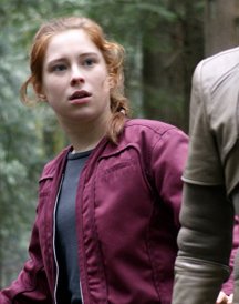 Mina Sundwall Red Jacket in Lost in Space