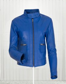 Agusta Women's Fashion Leather Blue Jacket