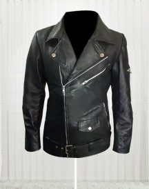 America Flag Women Black Motorcycle Leather Jacket