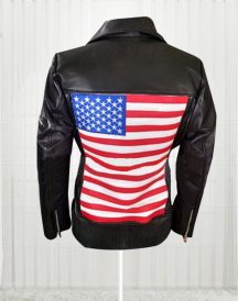 America Flag Women Motorcycle Leather Jacket America Flag Women Motorcycle Leather Jacket