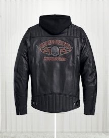 Burning Skull Biker Harley Davidson Leather Jacket