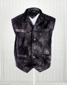 Cowboy Distressed Stylish Black Vest