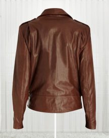 Emma Watson Slim Fit Fancy Brown Leather Jackets