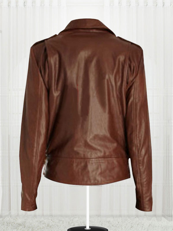 Emma Watson Slim Fit Fancy Brown Leather Jacket
