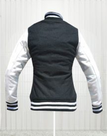 Kim Kardashian Simone Varsity Bomber Design Moda Jacket in Black & White Kim Kardashian Simone Varsity Bomber Design Moda Jacket in Black & White