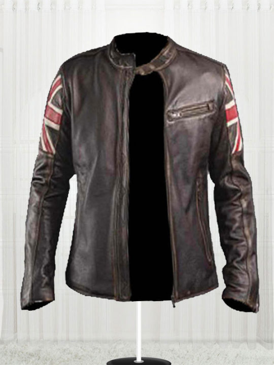 Union Jack Biker Jacket Uk Flag Stars Jackets Men S Biker Uk Flag Leather Jacket