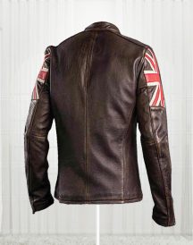 Mens Biker Union Jack Jacket