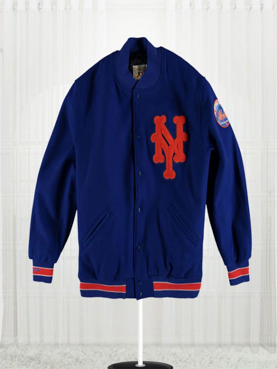 New York Mets Royal Varsity Authentic Jacket - Stars Jackets