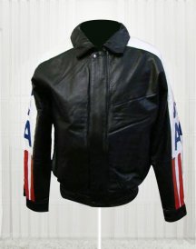 Shirt Collar Flag Leather Jacket