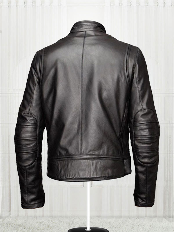 Slim Fit Bikers Black Leather Jacket For Men's