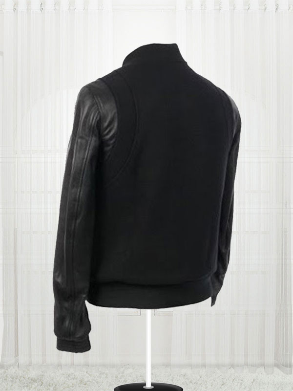 Teddy Varsity Leather Sleeve Baseball Jacket