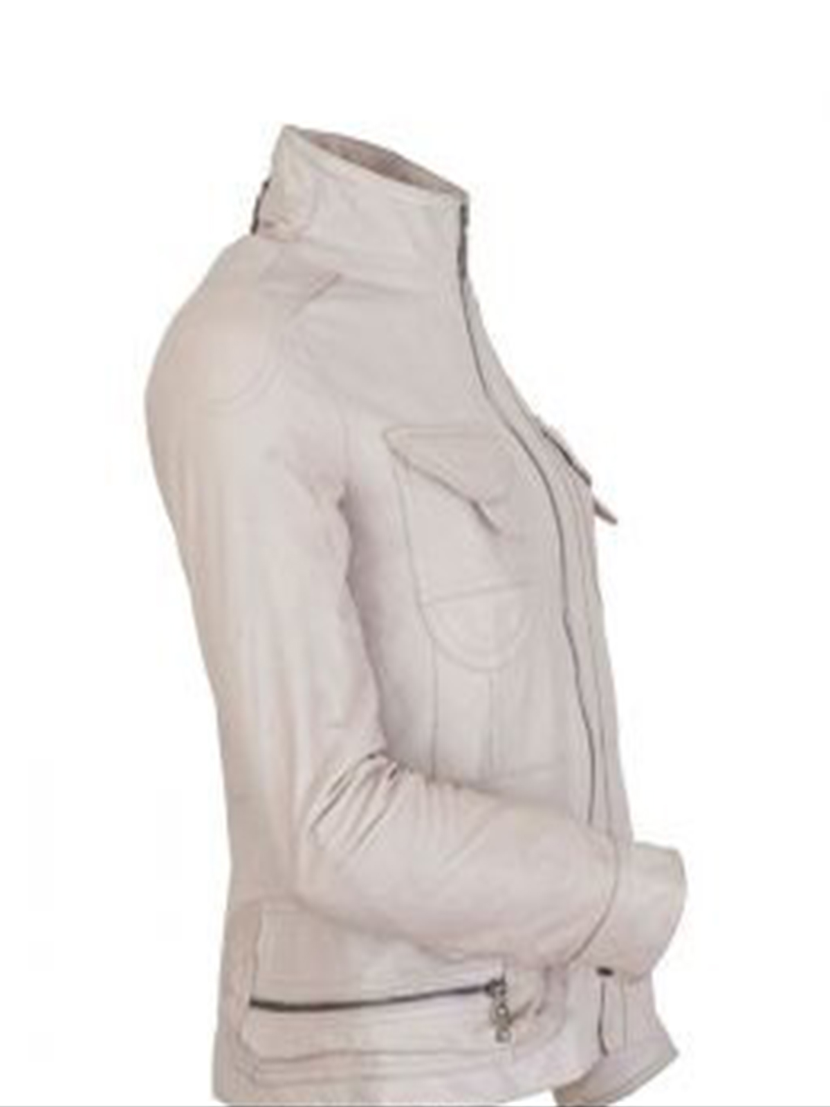 Vitória Sporty Women White Motorcycle Jacket