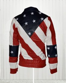 Womens American Flag Leather Biker Jacket Womens American Flag Leather Biker Jacket