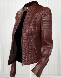Women's Designer New Fashionable Brown Leather Jacket