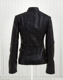 Womens Military Black Leather Jacket