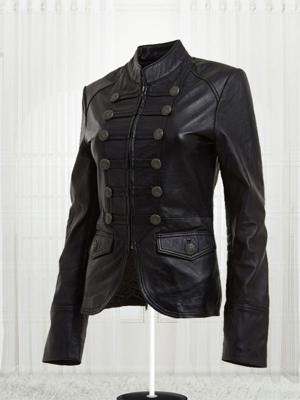 Women S Military Style Leather Jacket