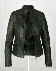 Women’s Olive Green Biker Leather Jacket Women's Olive Green Biker Leather Jacket