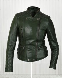 Women's Olive Green Biker New Fashionable Leather Jackets