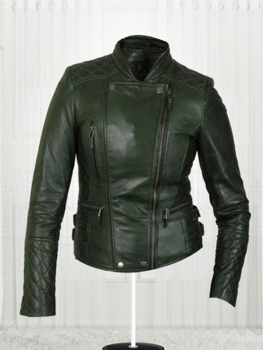 Women S Olive Green Biker Jacket Stars Jackets Women S Olive Green Biker New Fashionable Leather Jackets