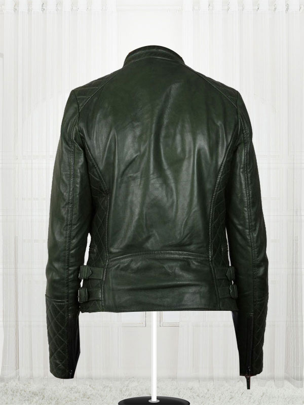Women's Olive Green Biker New Fashionable Leather Jackets