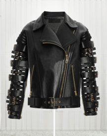 Zendaya Coleman Women Qualited Black Biker Jacket