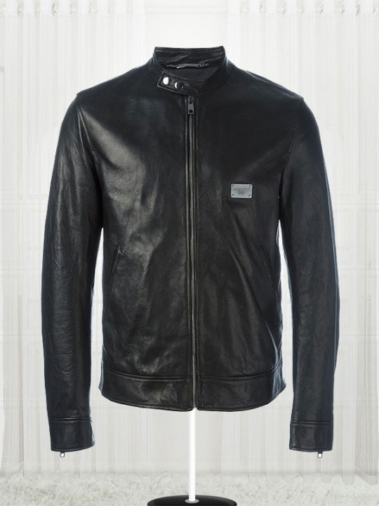 Zipped Simple Black Leather Jacket Stars Jackets Zipped Simple For Mens Black Leather Jacket