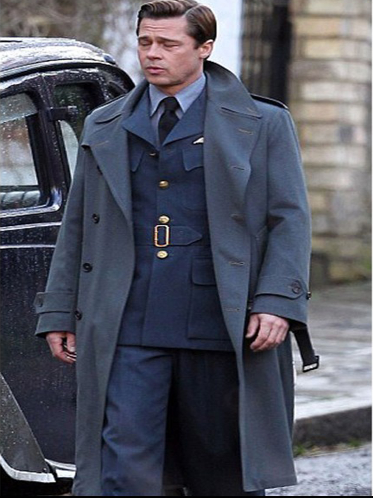 Max Vatan Allied Movie Brad Pitt Trench Coat