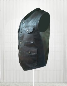 Genuine Lambskin Cargo Brown Vests