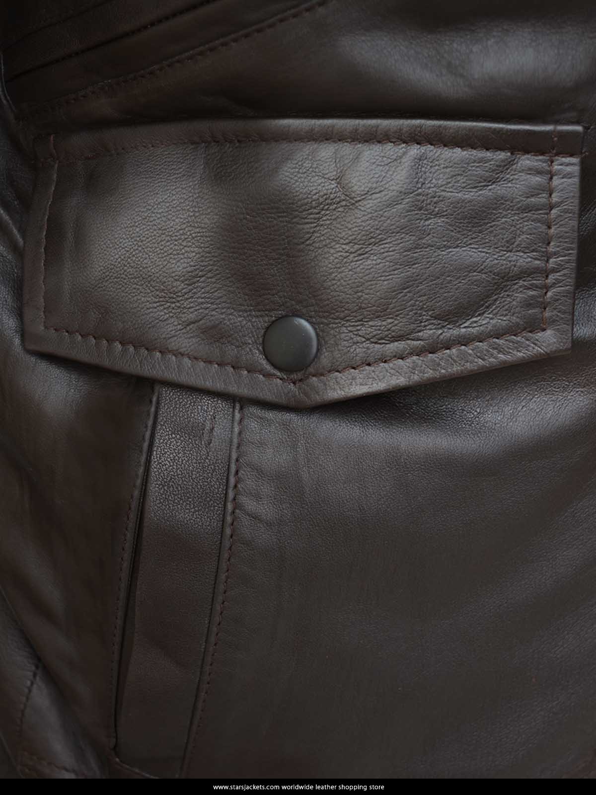 6 Pocket Slim-fit Bomber Leather Jacket