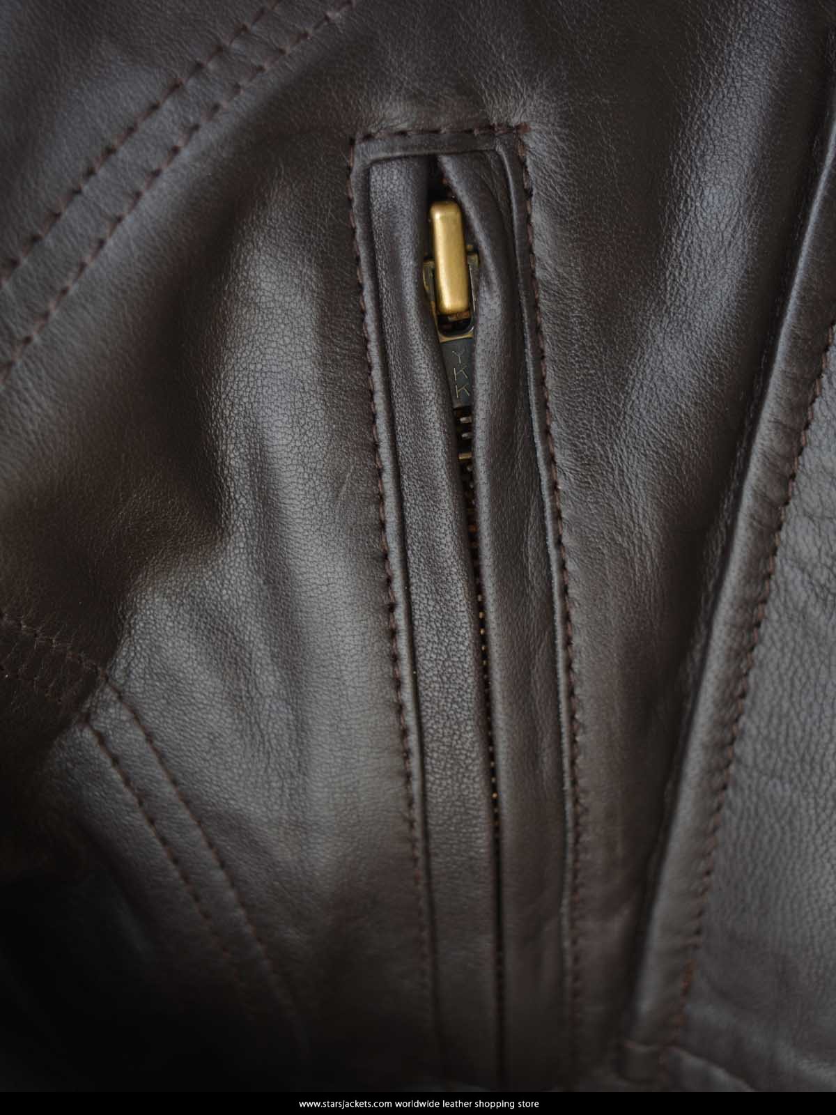 6 Pocket Slim-fit Bomber Leather Jacket