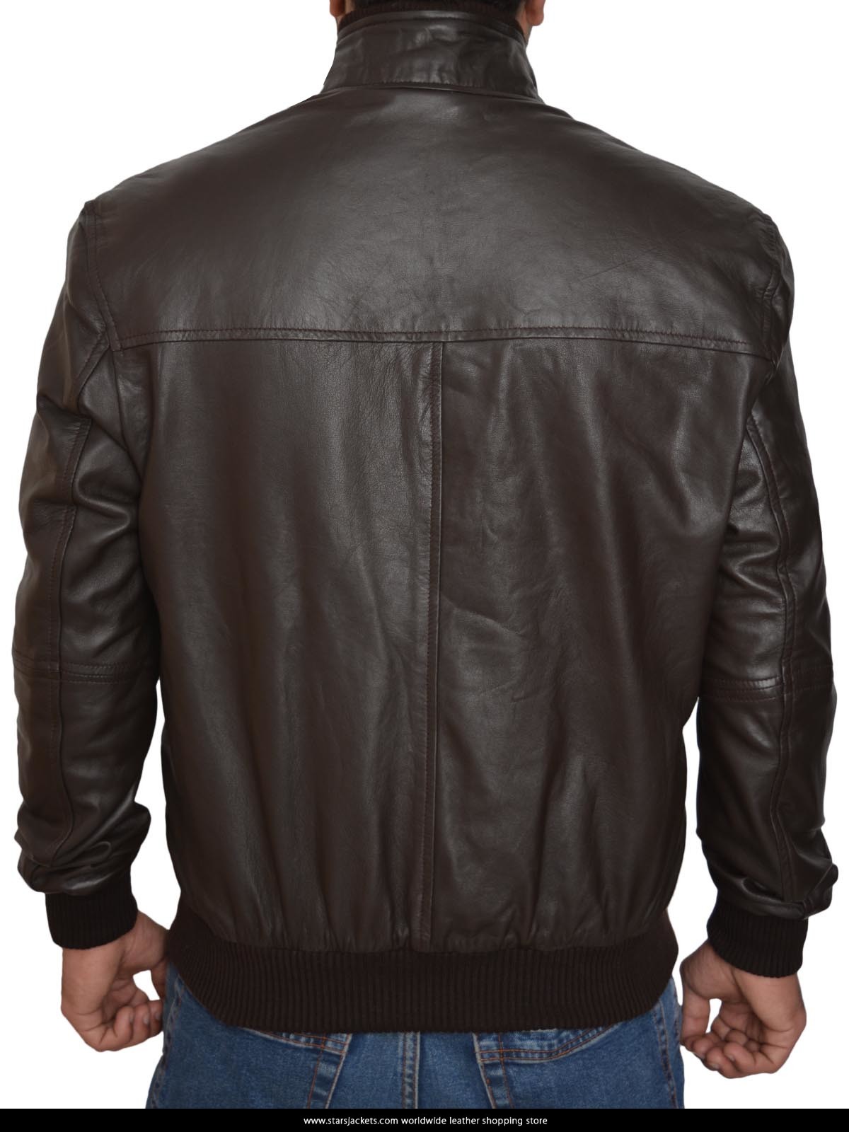 6 Pocket Slim-fit Bomber Leather Jacket