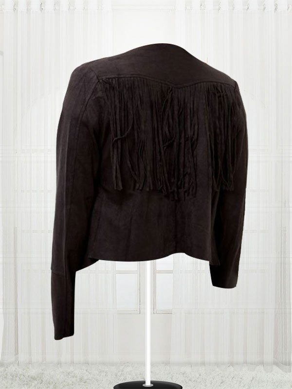 Amalie & Amber Suedette Fringed Jacket