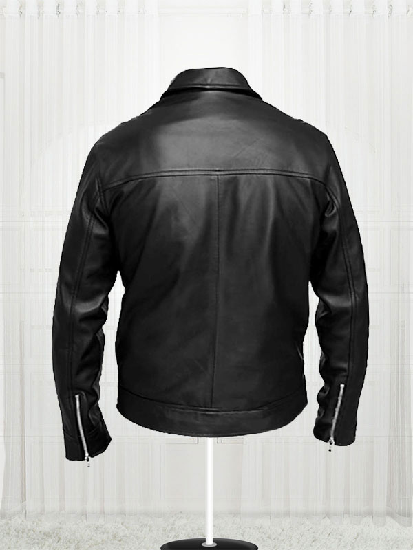 Apollo Bomber Black Leather Jacket