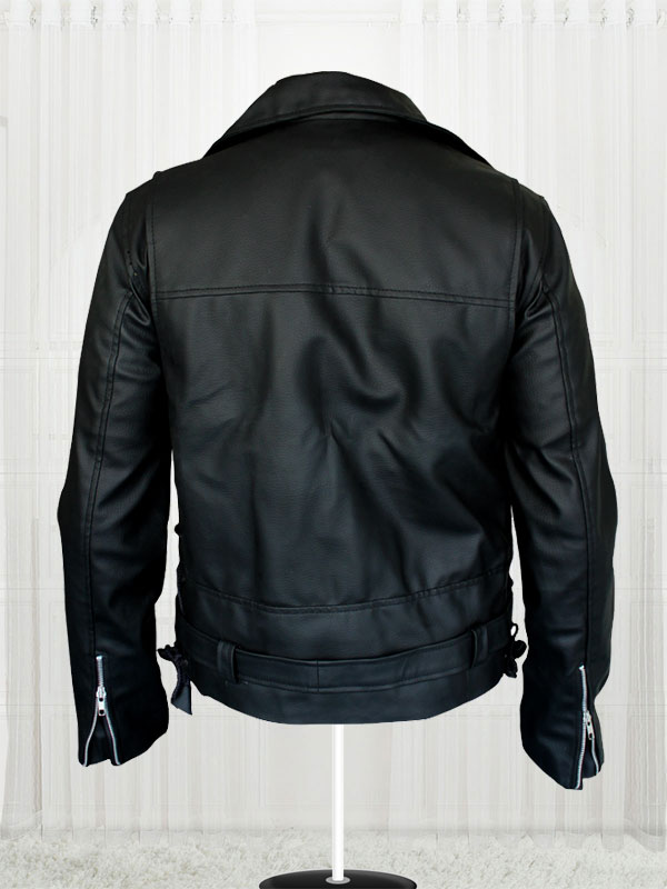 Arnold Schwarzenegger Terminator Movie Biker Black Leather Jacket