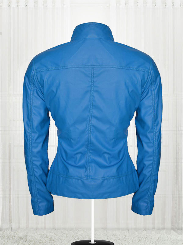 Batgirl Blue and Yellow Leather Jacket