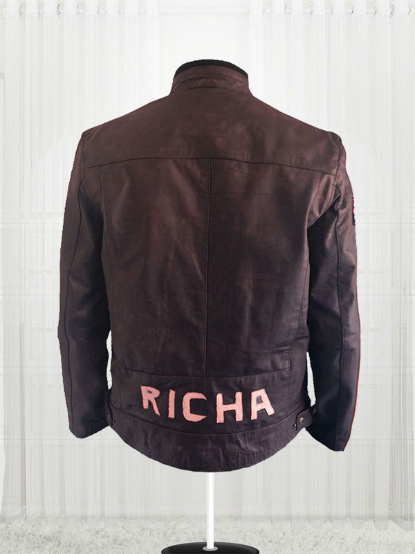 Biker Retro Racing Richa Dark Brown Leather Jacket For Men
