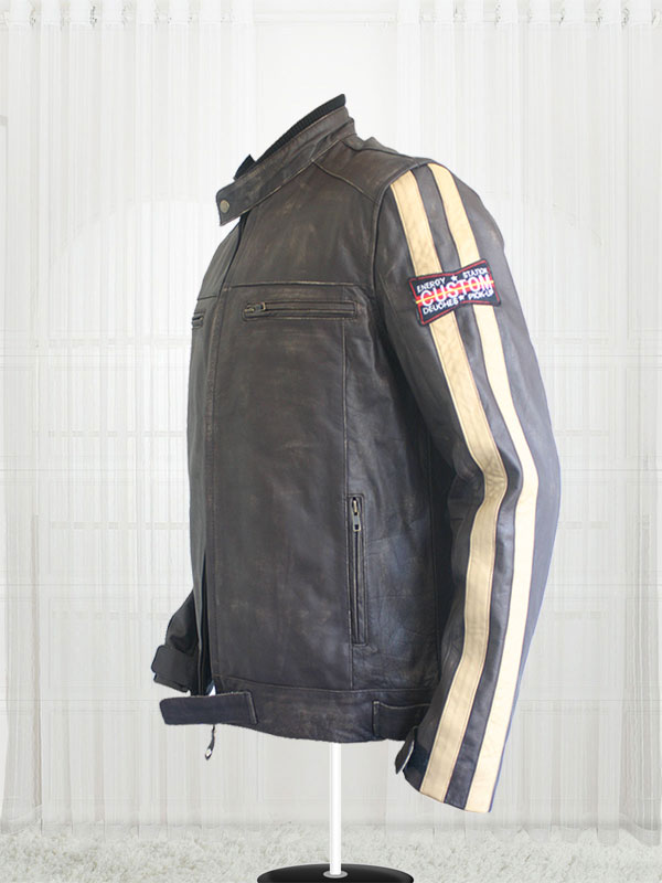 Biker Retro Racing Richa Dark Brown Leather Jacket For Men