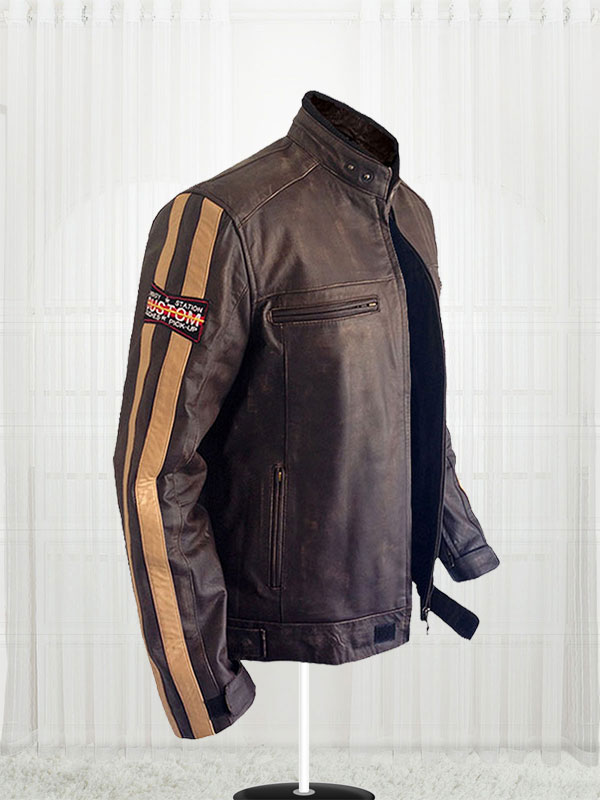 Biker Retro Racing Richa Dark Brown Leather Jacket For Men
