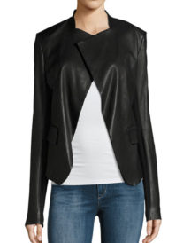 Blouse Black Leather Jacket For Women