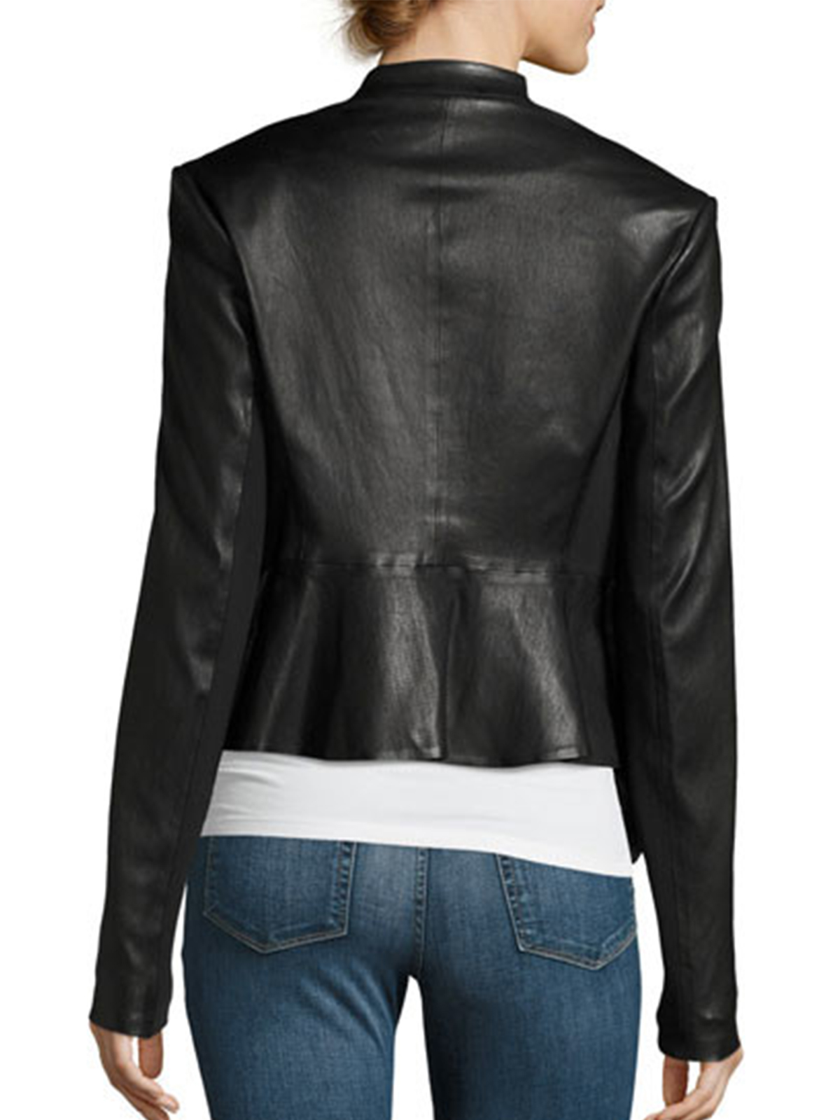 Blouse Black Leather Jacket For Women