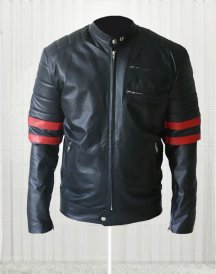 Brad Pitt Black and Red Leather Fight Club Jacket