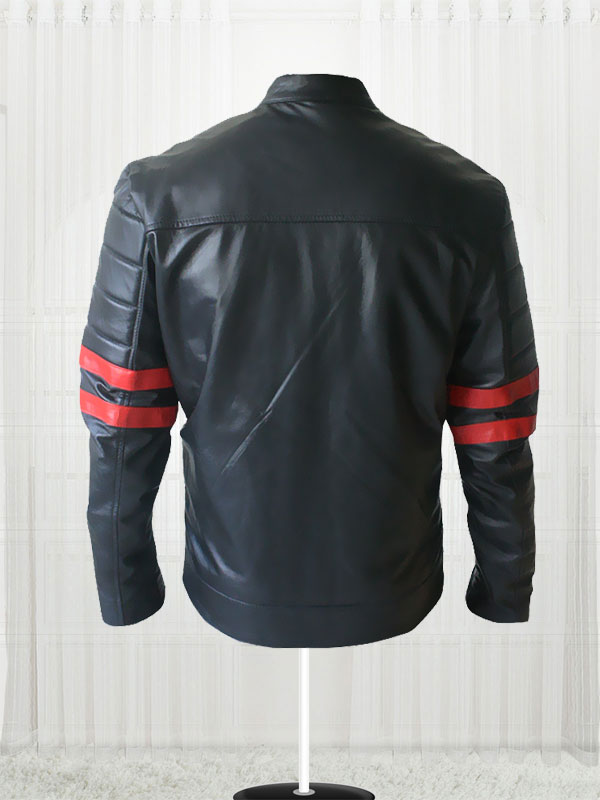 Brad Pitt Black and Red Leather Fight Club Jacket