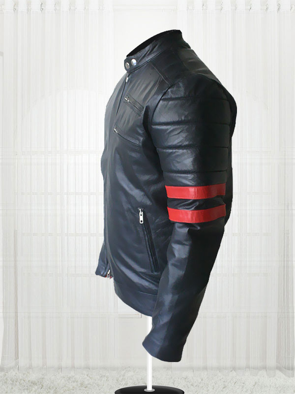 Brad Pitt Black and Red Leather Fight Club Jacket