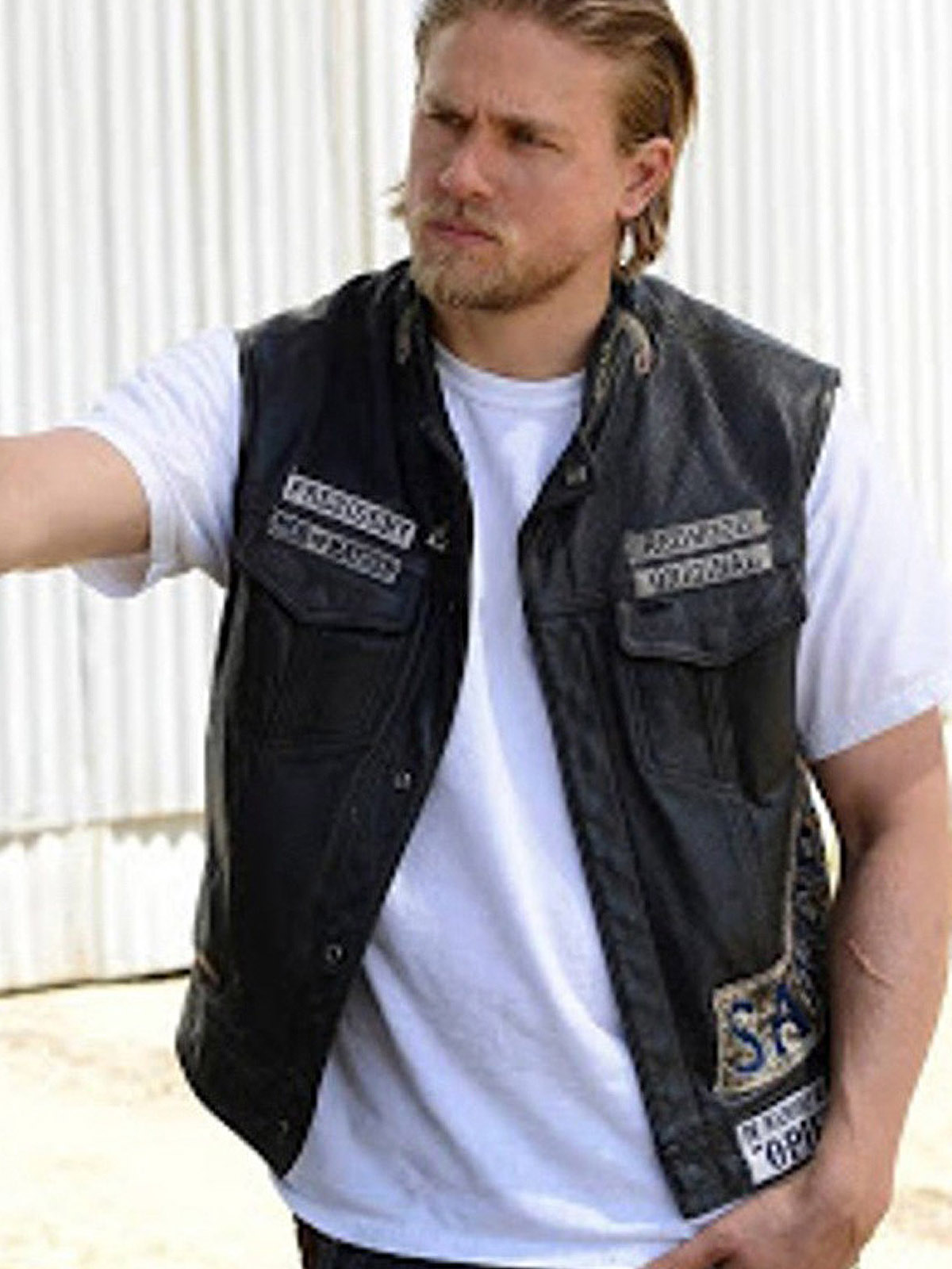 Jax Teller Charlie Hunnam SOA Sons of Anarchy Leather Vest - Stars Jackets