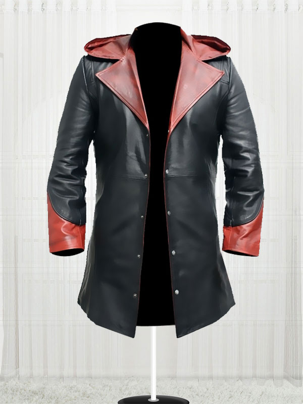 red and black coat