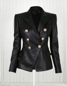 Fabulous Paris Kim Kardashian Leather Black Jacket